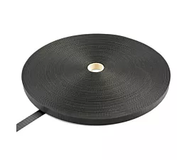 Black - 25mm Polyester band - 25 mm - 2250kg - Rol - 100m - Zwart